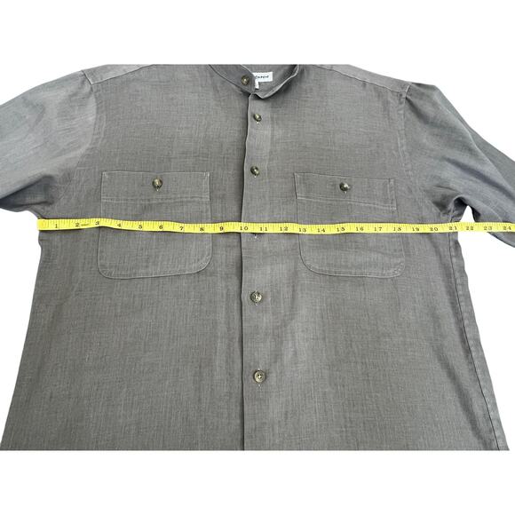 Yves Saint Laurent Men’s Shirt‎ Gray Cotton Blend Button-Up Size Medium YSL - Picture 6 of 9